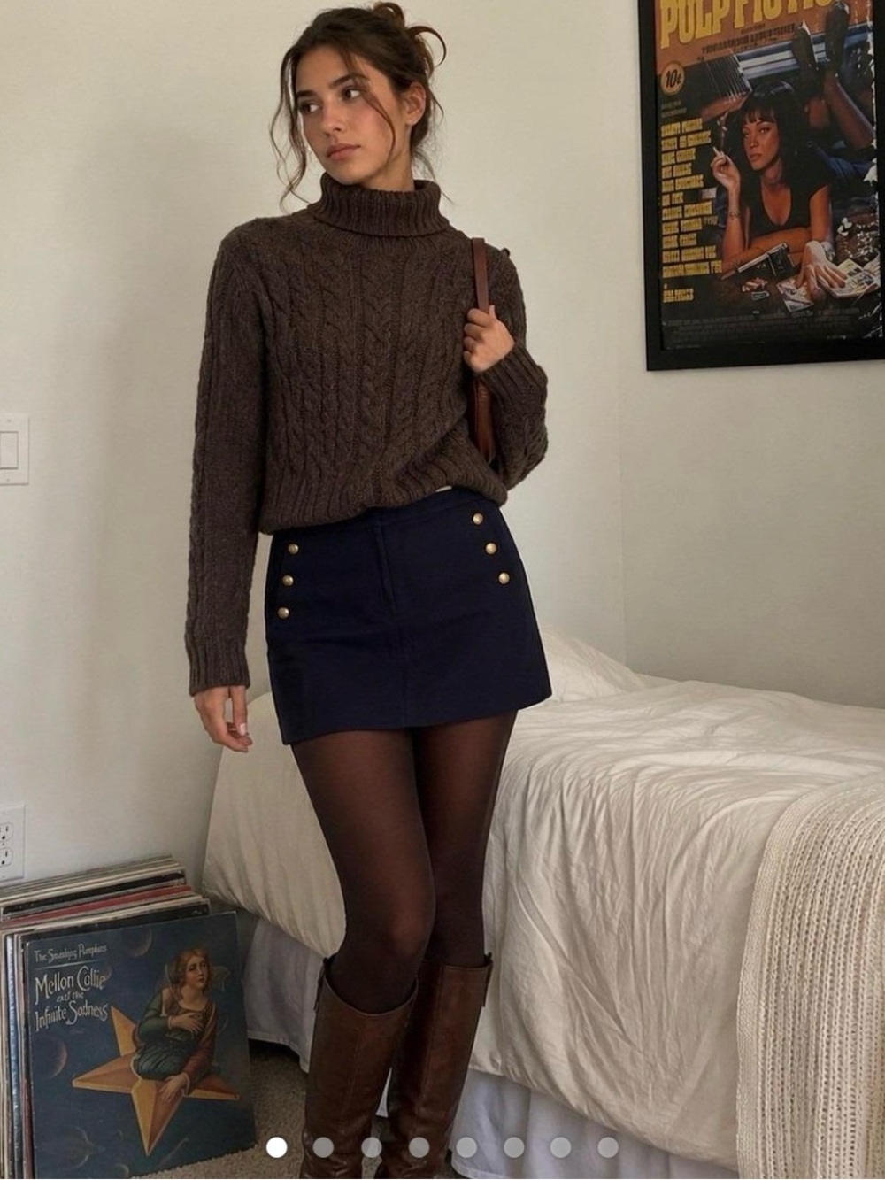 J. Crew Navy Mini Skirt with Gold Button Details